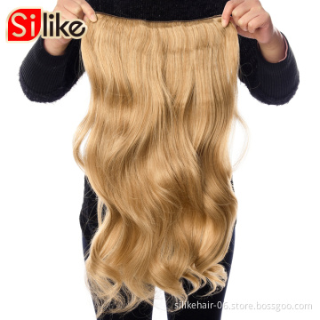 Natural Wavy Long Clips In Hair Extensions Synthetic Crochet  Hair Water Wave Blonde Black Brown Red 24'' For Women Hair pieces